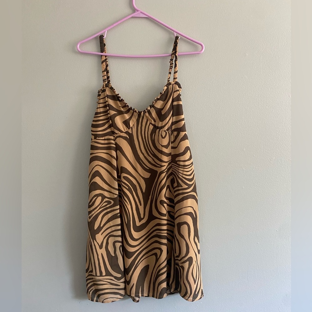 Brown zebra mini dress